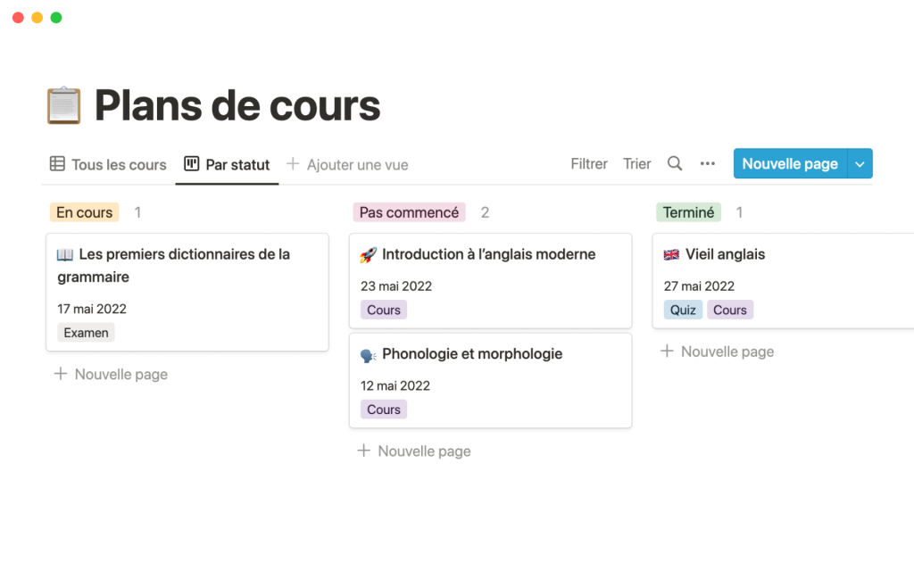 utilisation de notion pour réviser ses partiels